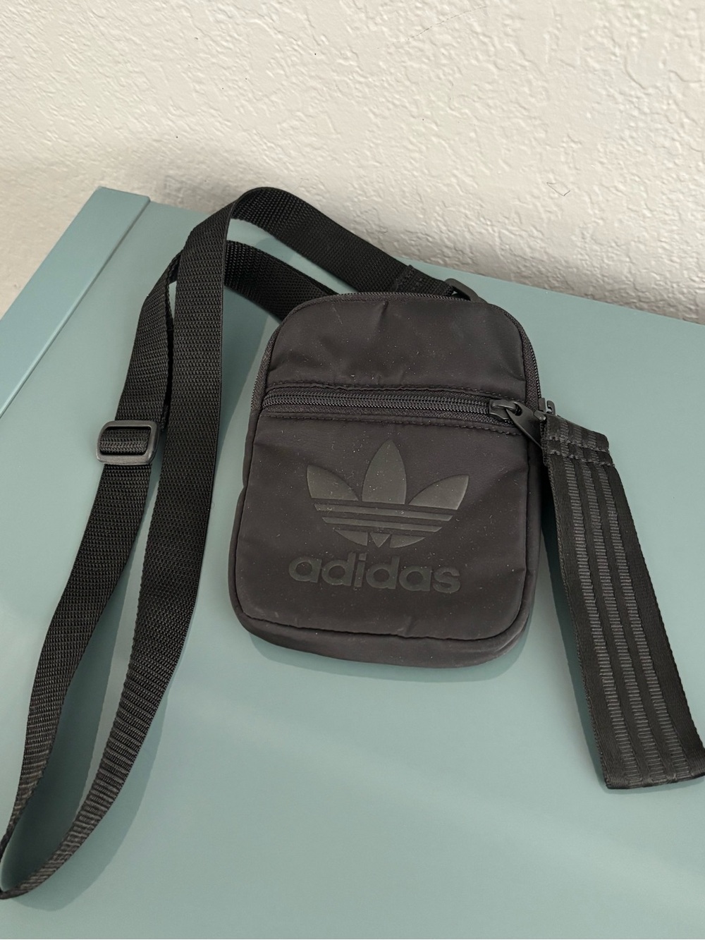 adidas Black Trefoil Crossbody Mini Bag